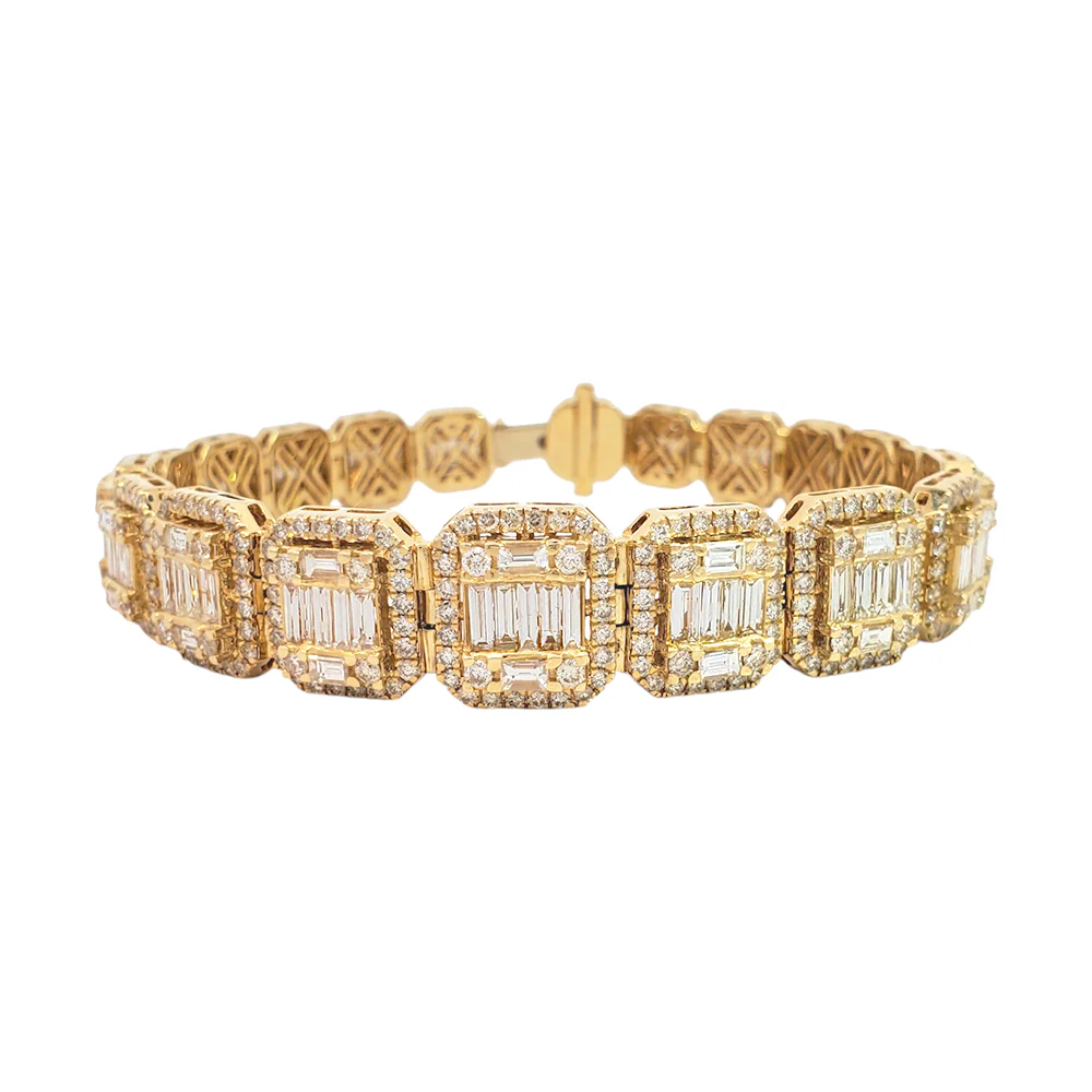 14.8ct Diamond 14k Yellow Gold 8” Bracelet