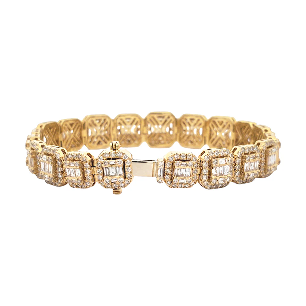 14.8ct Diamond 14k Yellow Gold 8” Bracelet - Image 2