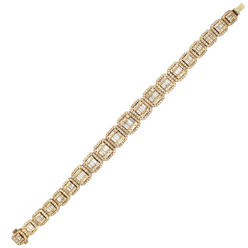 14.8ct Diamond 14k Yellow Gold 8” Bracelet - Image 3