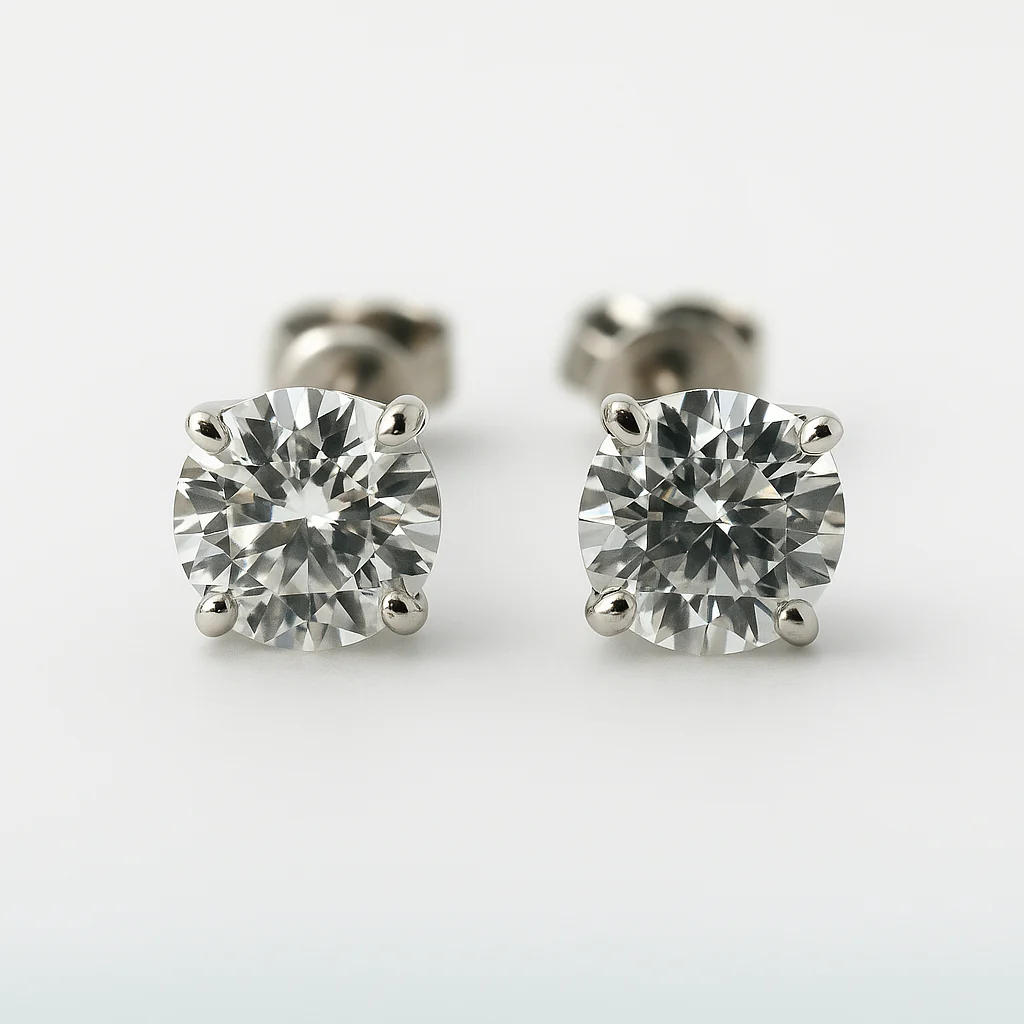 14k White Gold Earrings 0.97ct Lab-Grown Diamonds VS Clarity Certified