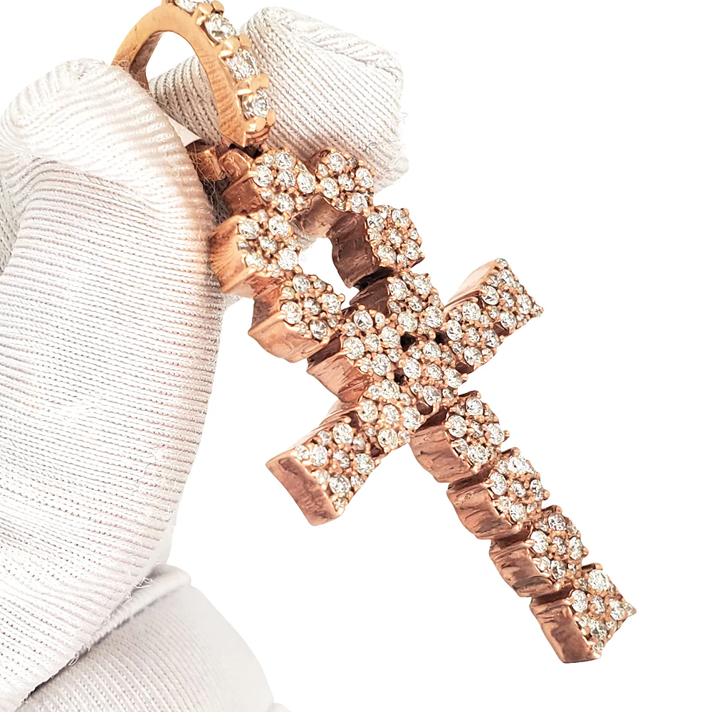 14K Rose Gold 1.8ct Diamond Ankh Pendant