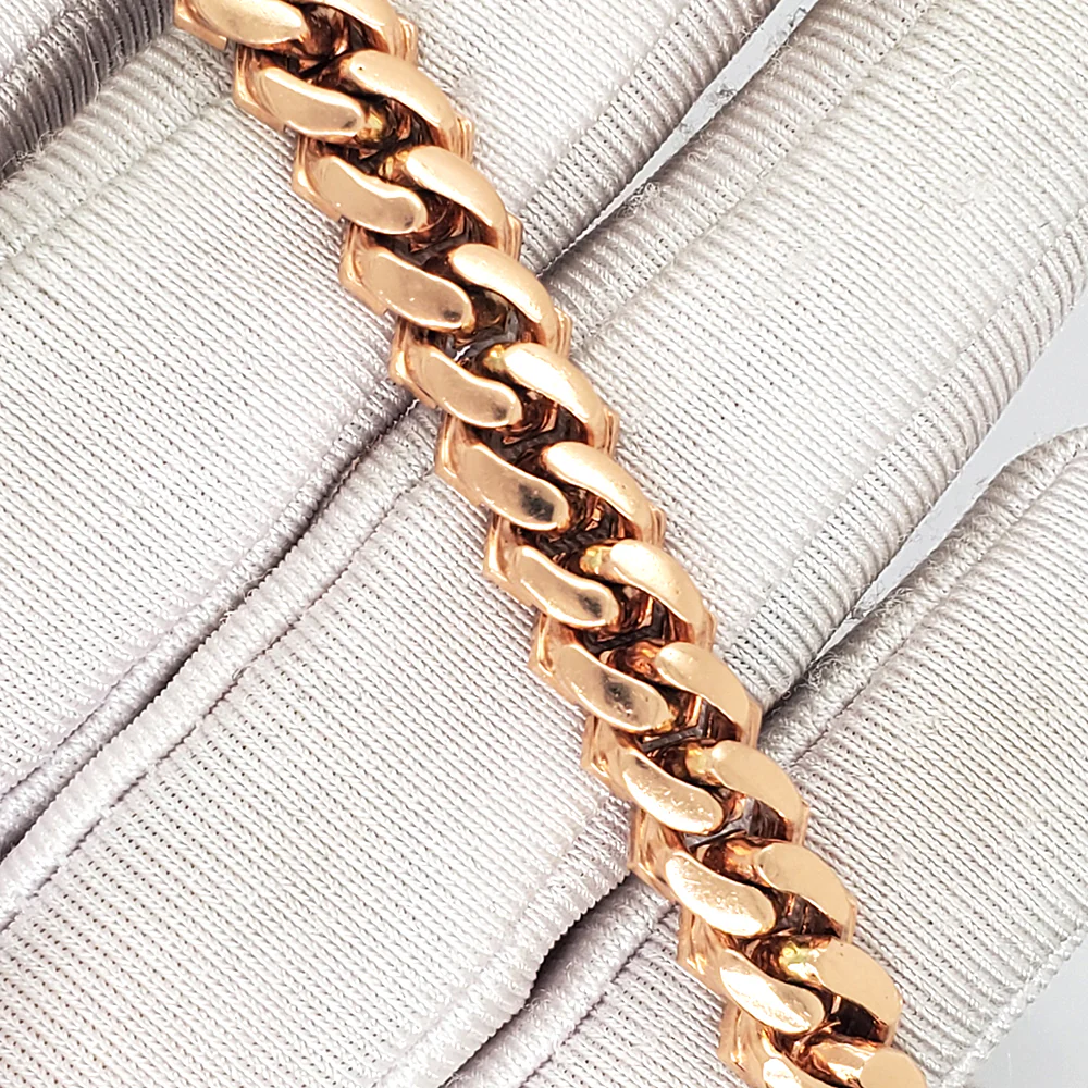 14k Rose Gold 11CT Iced Out Diamond Cuban Link 20" Necklace. - Image 5