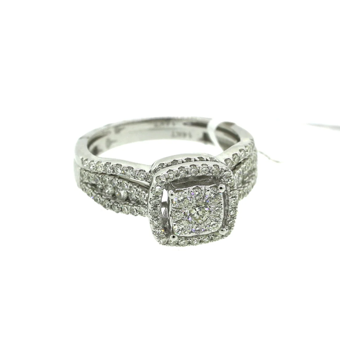 14K White Gold 0.96ct Diamond Ring Engagement Ring - Image 3