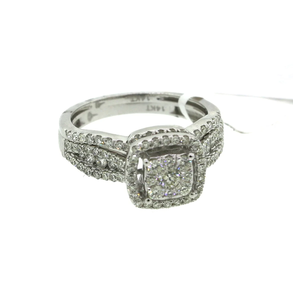 14K White Gold 0.96ct Diamond Ring Engagement Ring - Image 4