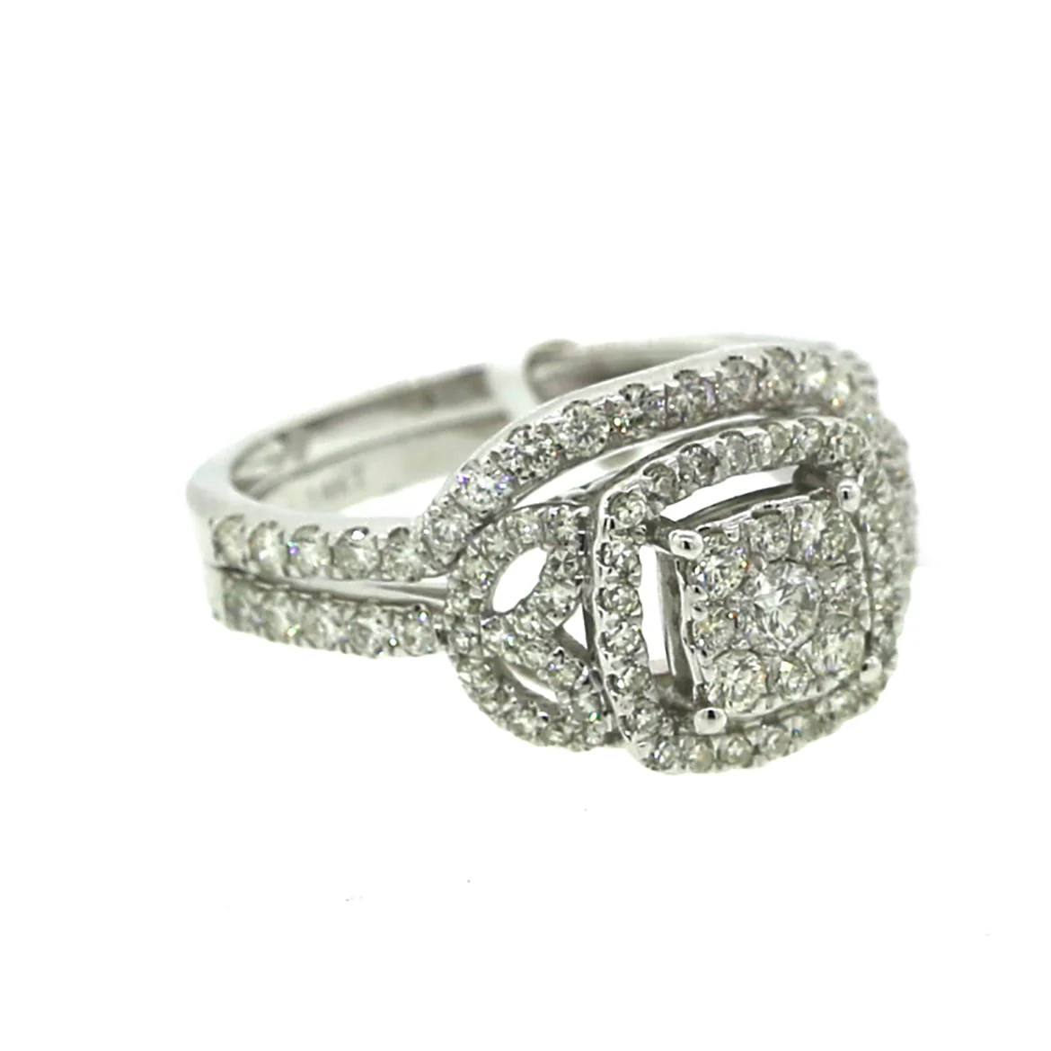 14K White Gold 0.97ct Diamond Ring Engagement Ring - Image 3
