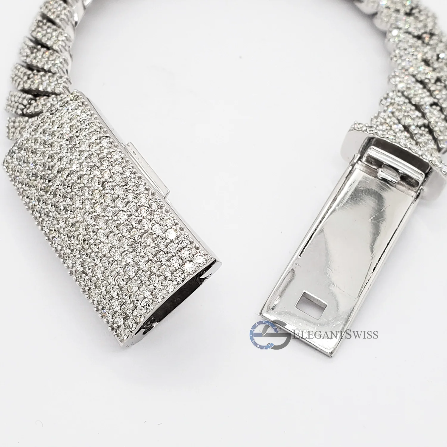 14K White Gold 137.5CT Diamond Miami Cuban Bracelet 14MM 8" - Image 4