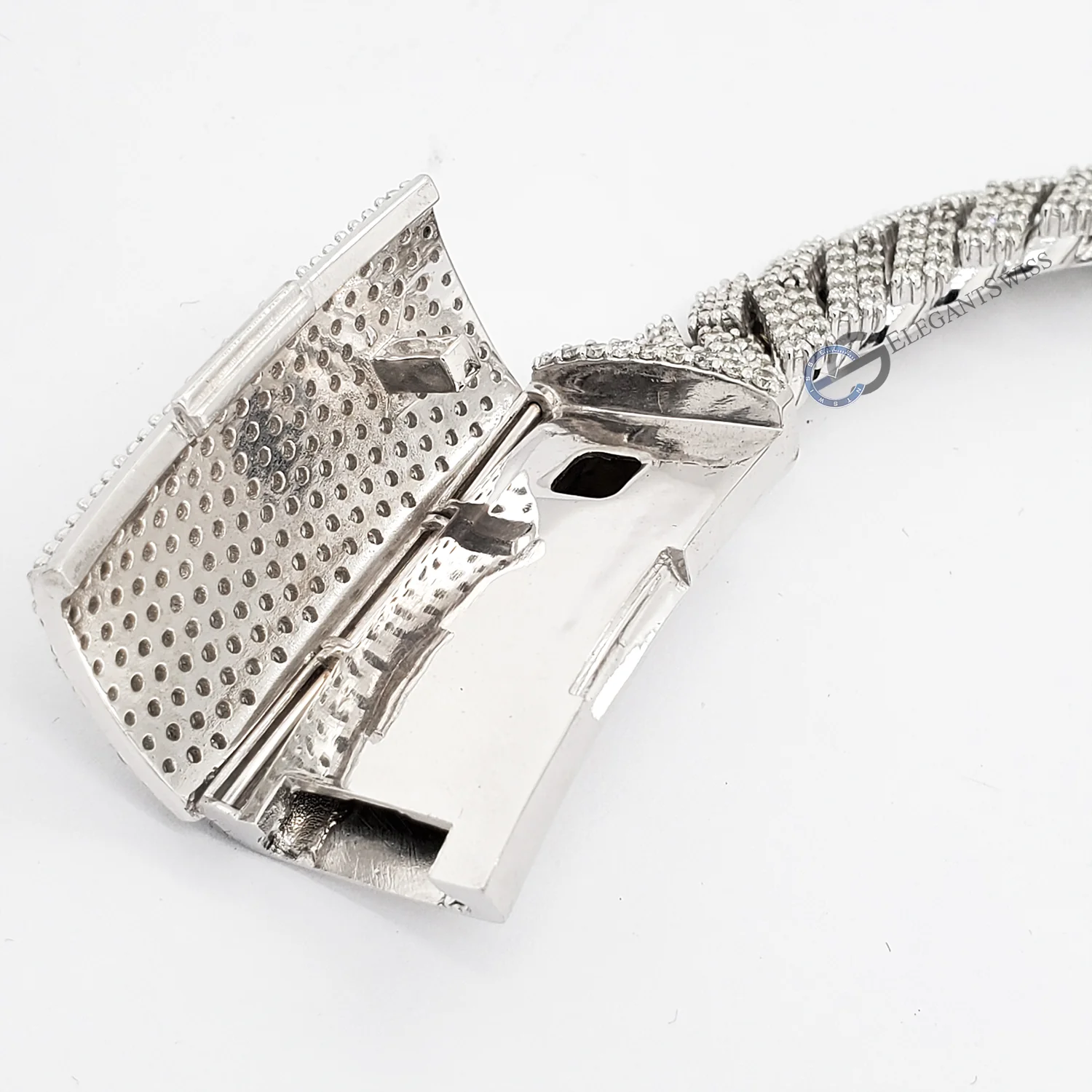14K White Gold 137.5CT Diamond Miami Cuban Bracelet 14MM 8" - Image 5