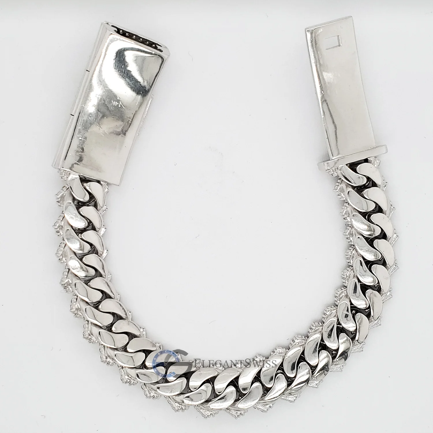 14K White Gold 137.5CT Diamond Miami Cuban Bracelet 14MM 8" - Image 7