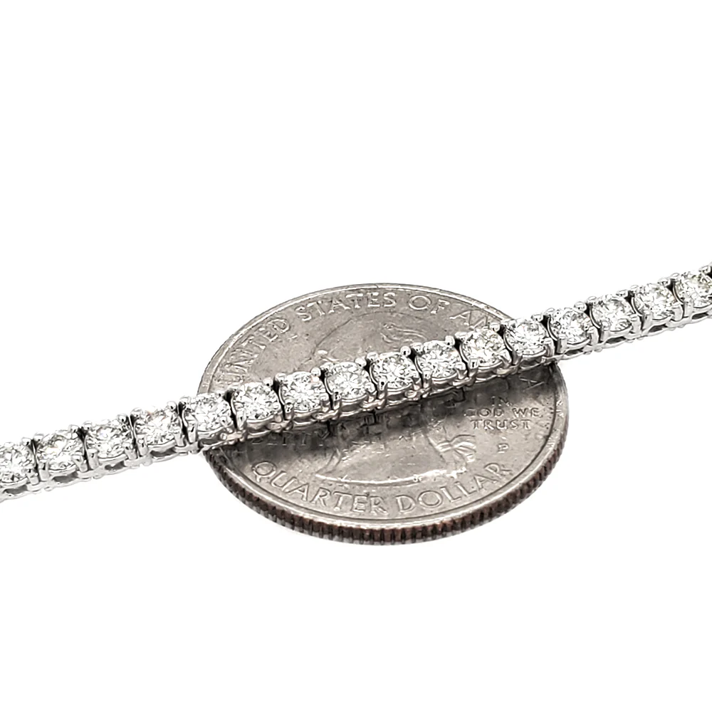 14k White Gold 14.7ct Tennis Diamond 22" Necklace. - Image 3