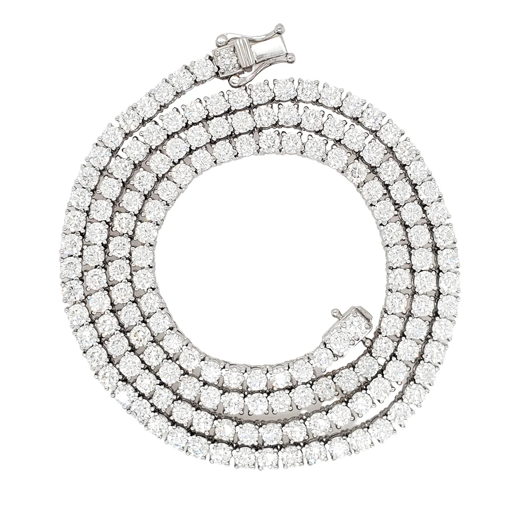 14k White Gold 23ct Tennis Diamond 22" Necklace.