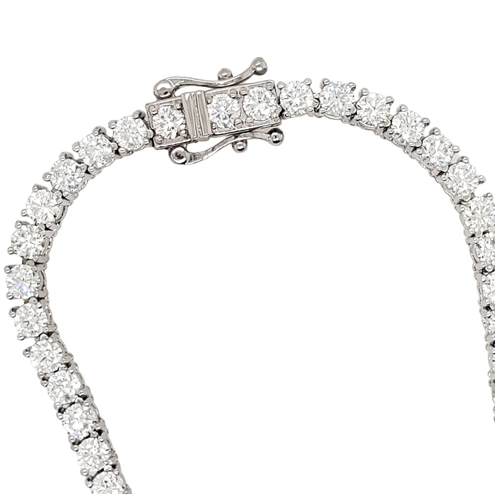 14k White Gold 23ct Tennis Diamond 22" Necklace. - Image 3