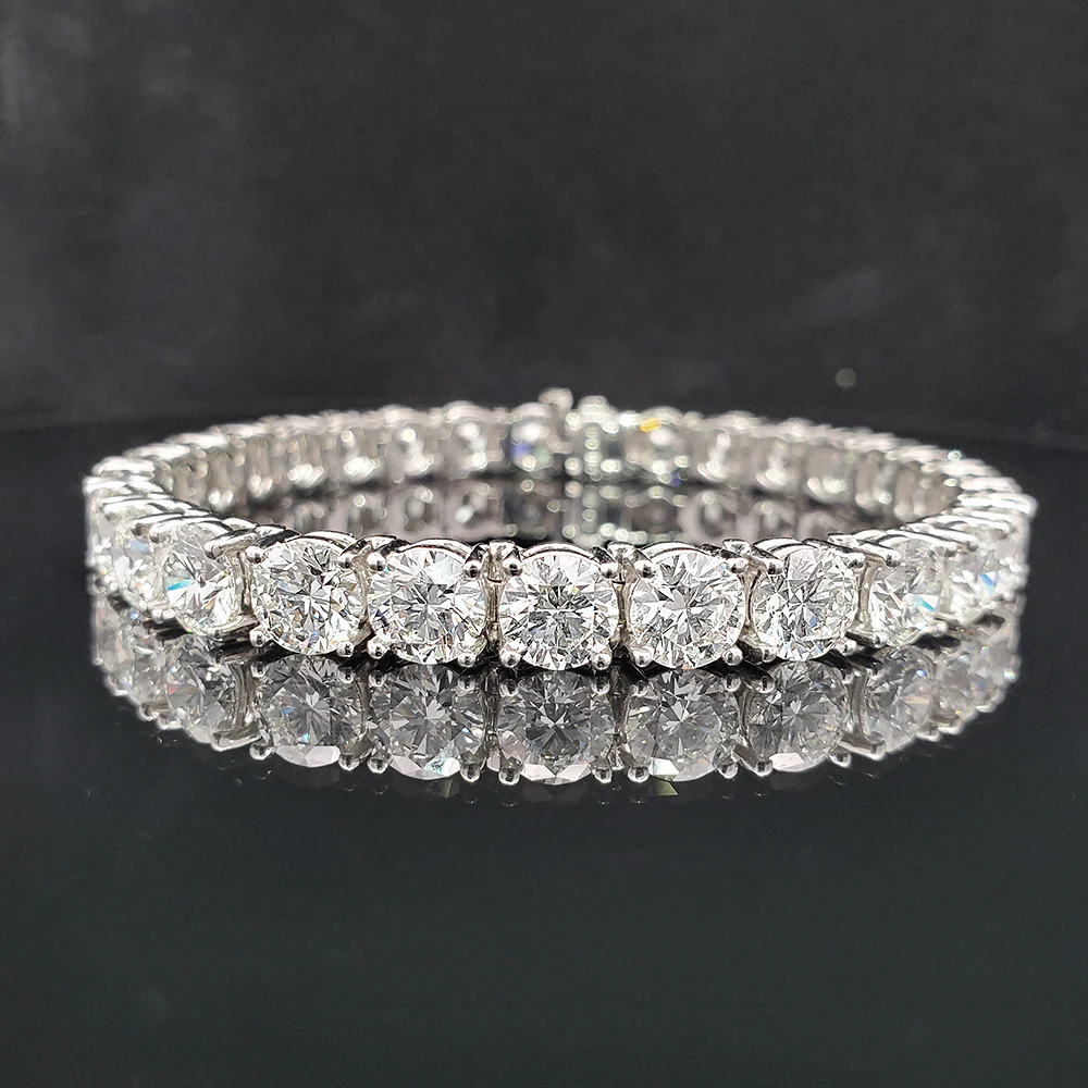 14k white gold 28ct lab grown VS diamonds Tennis Bracelet 7.5