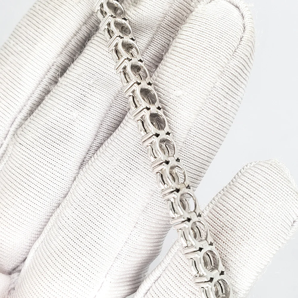 14k White Gold 3.5ct Natural Diamond Tennis Bracelet 2.75MM 7.5" - Image 4