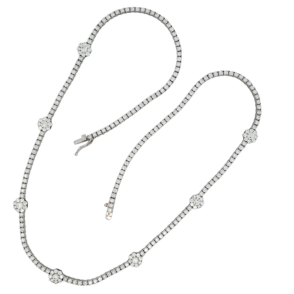 14k White Gold 6.24ct VS Diamond Necklace.