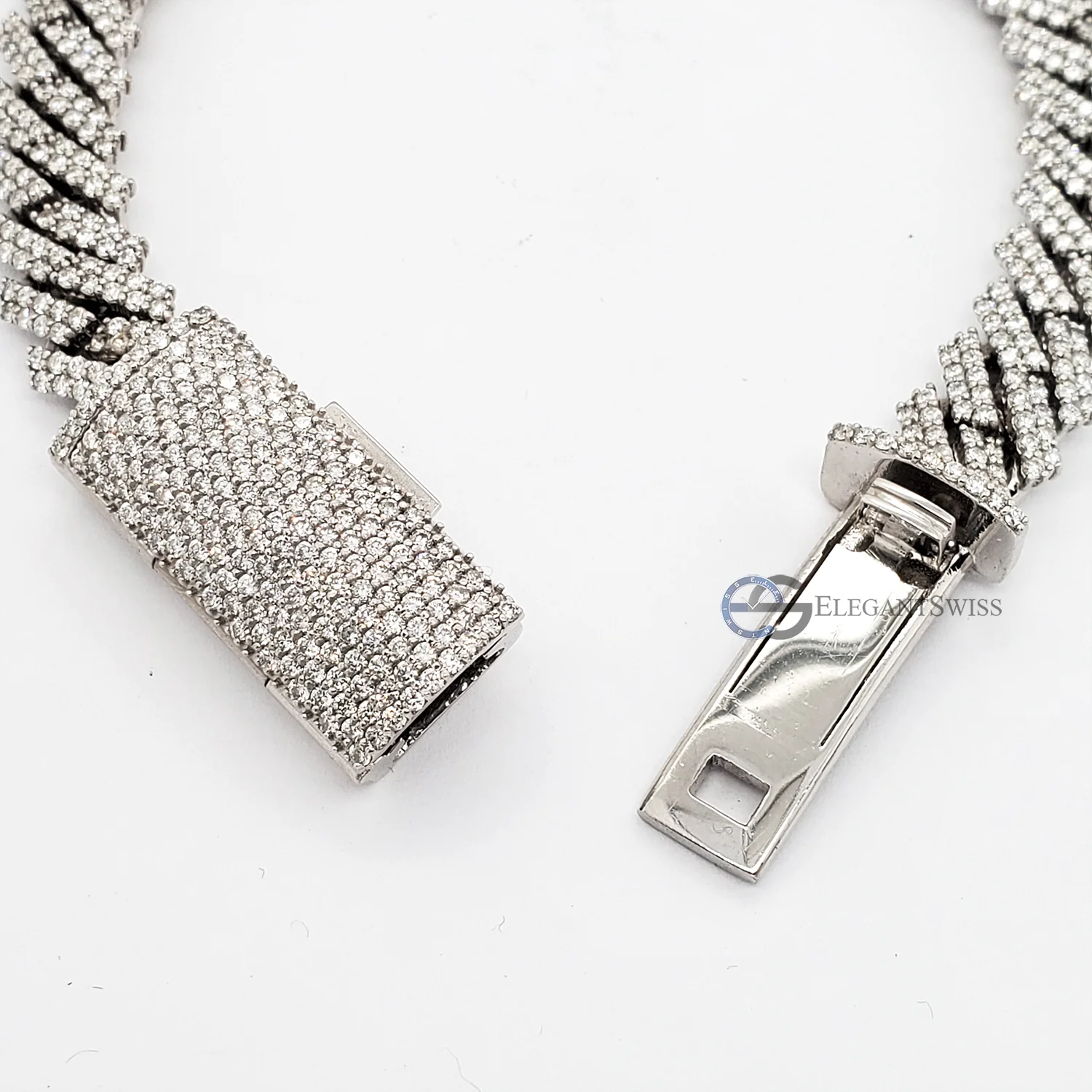 14K White Gold 9.8CT Diamond Miami Cuban Bracelet 10MM 8" - Image 5
