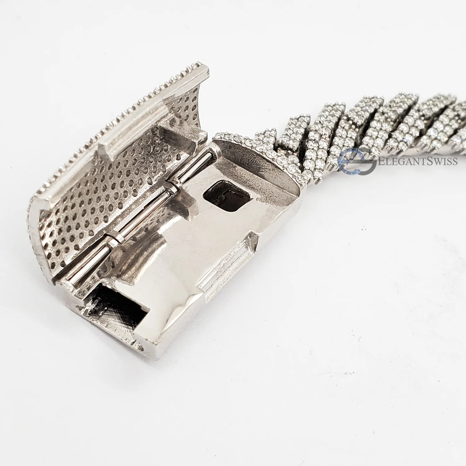 14K White Gold 9.8CT Diamond Miami Cuban Bracelet 10MM 8" - Image 6