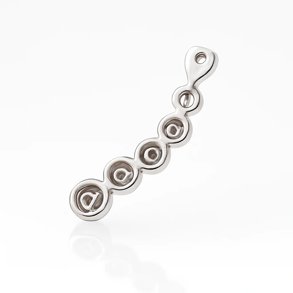 14k White Gold Diamond Pendant 0.25ct | Sleek Bezel-Set Curve | Elegant Everyday Sparkle - Image 2