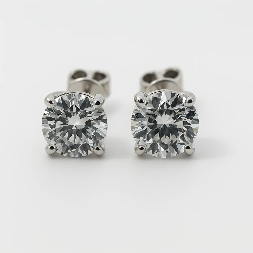 14k White Gold Earrings 1.55ct Lab-Grown Diamonds VS Clarity Certified