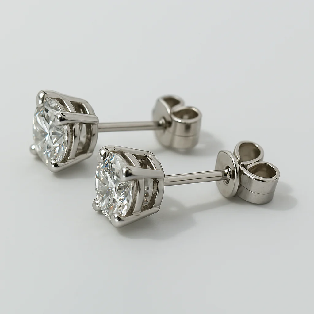 14k White Gold Earrings 1.55ct Lab-Grown Diamonds VS Clarity Certified - Image 3