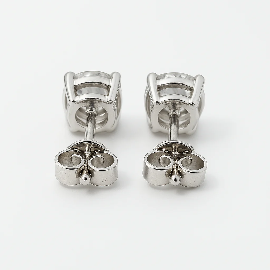 14k White Gold Earrings 1.55ct Lab-Grown Diamonds VS Clarity Certified - Image 4