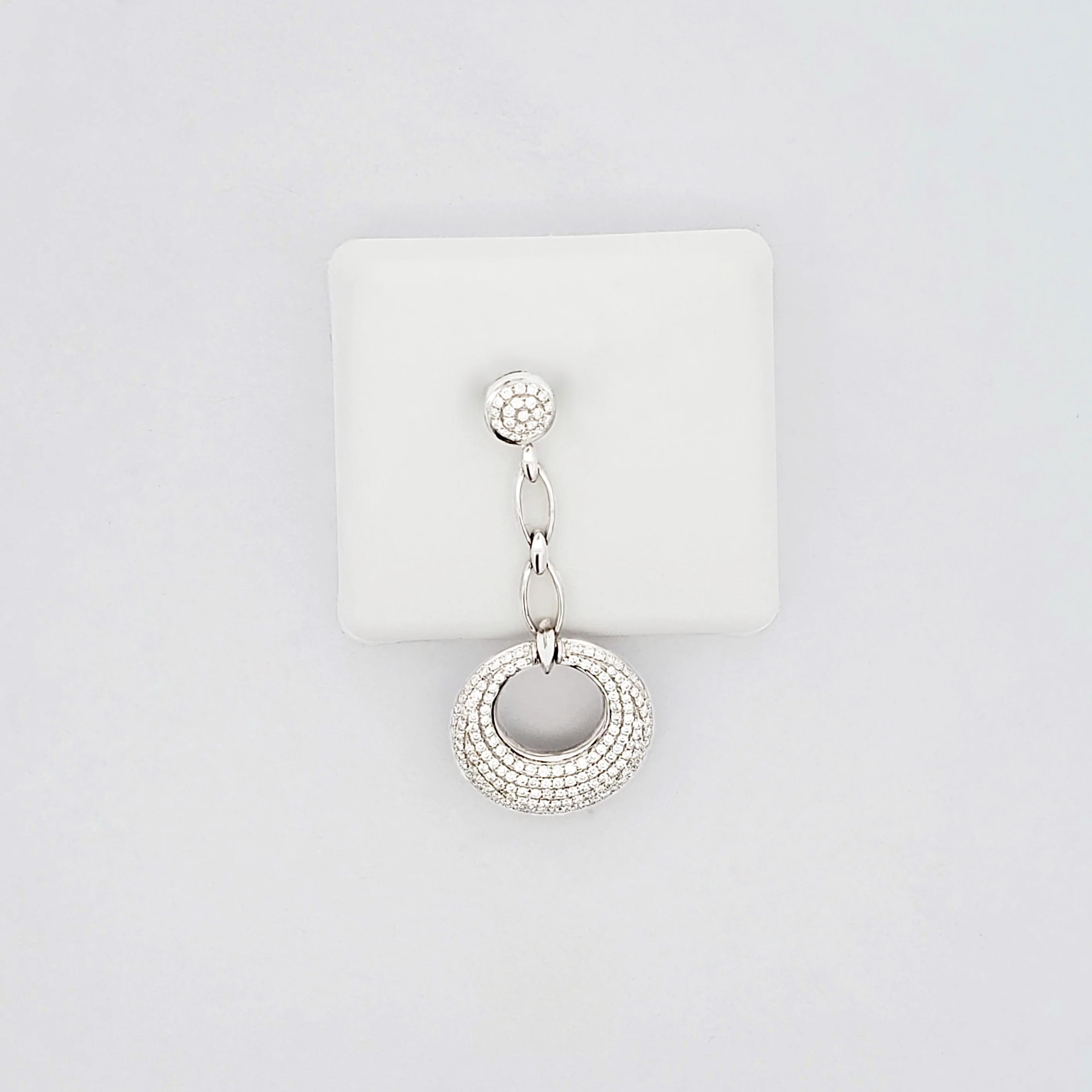 14k White Gold Pendant 0.85ct Natural Diamonds | Modern Drop Design | Chic Everyday Luxury - Image 3