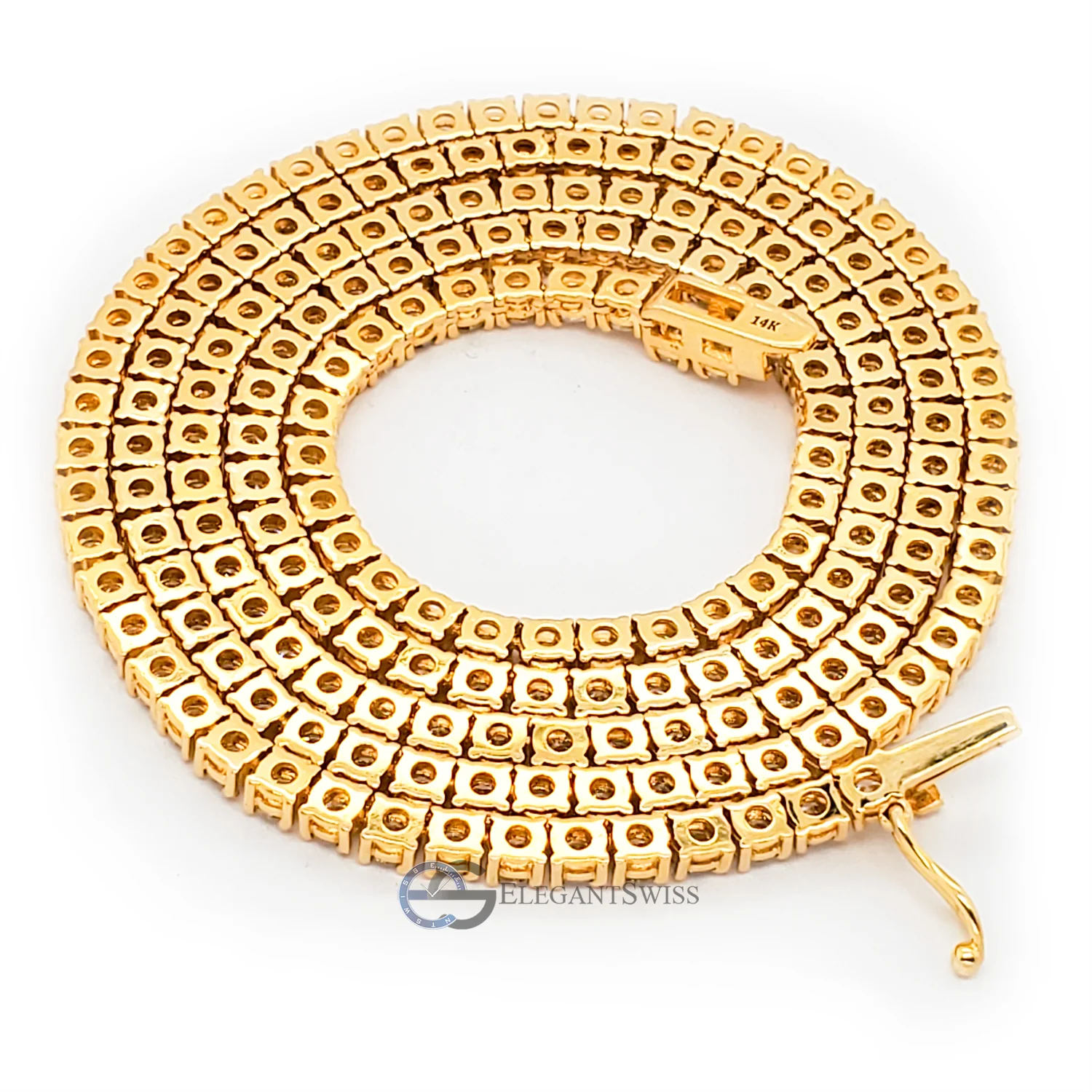 14k Yellow Gold 15.2ct Tennis Diamond 22" Necklace. - Image 2