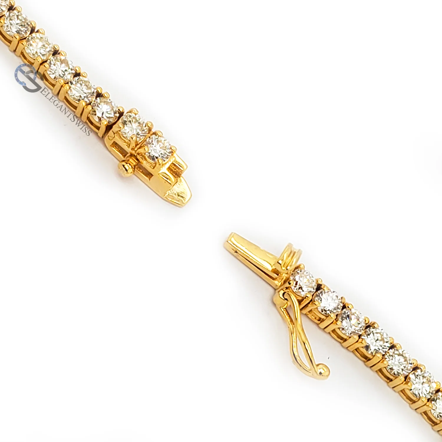 14k Yellow Gold 15.2ct Tennis Diamond 22" Necklace. - Image 3