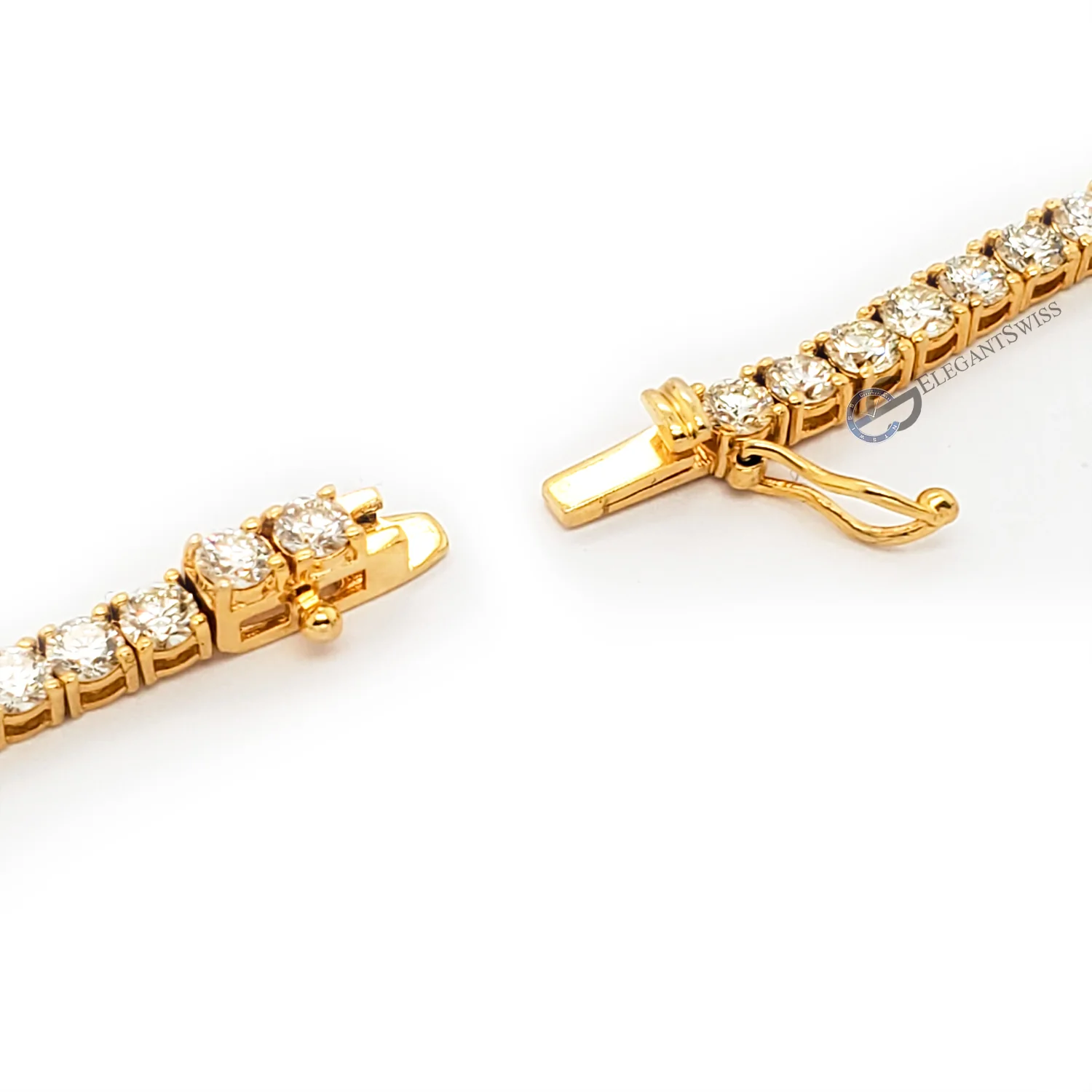 14k Yellow Gold 19.33ct Tennis Diamond 22" Necklace. - Image 3