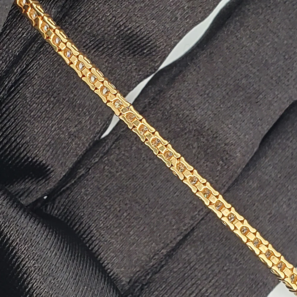 14k Yellow Gold 2.8ct Natural Diamond Tennis Bracelet 2 mm 7" - Image 4