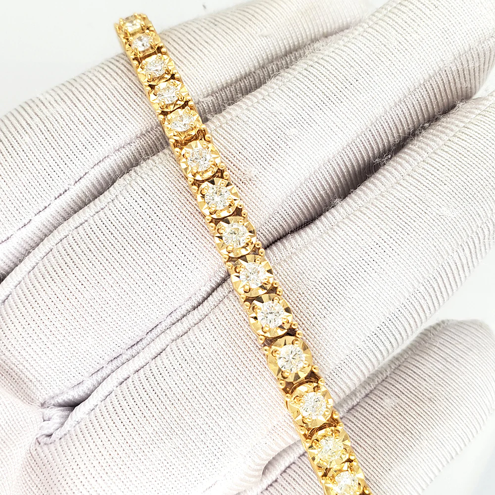 14k Yellow Gold 3.5ct Natural Diamond Tennis Bracelet 2.75MM 8" - Image 3