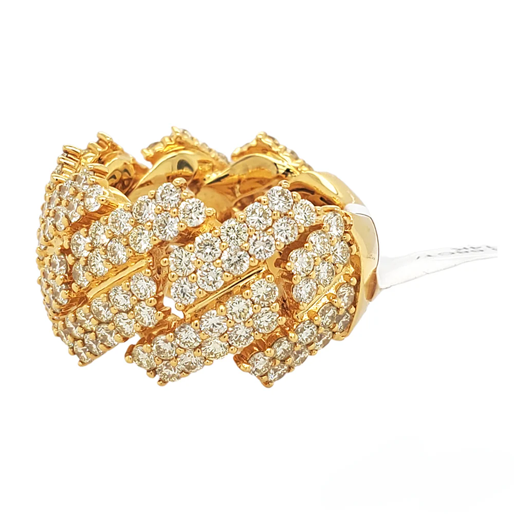 14K Yellow Gold 5.68CT Miami Diamond Cuban Size 10 Ring - Image 3