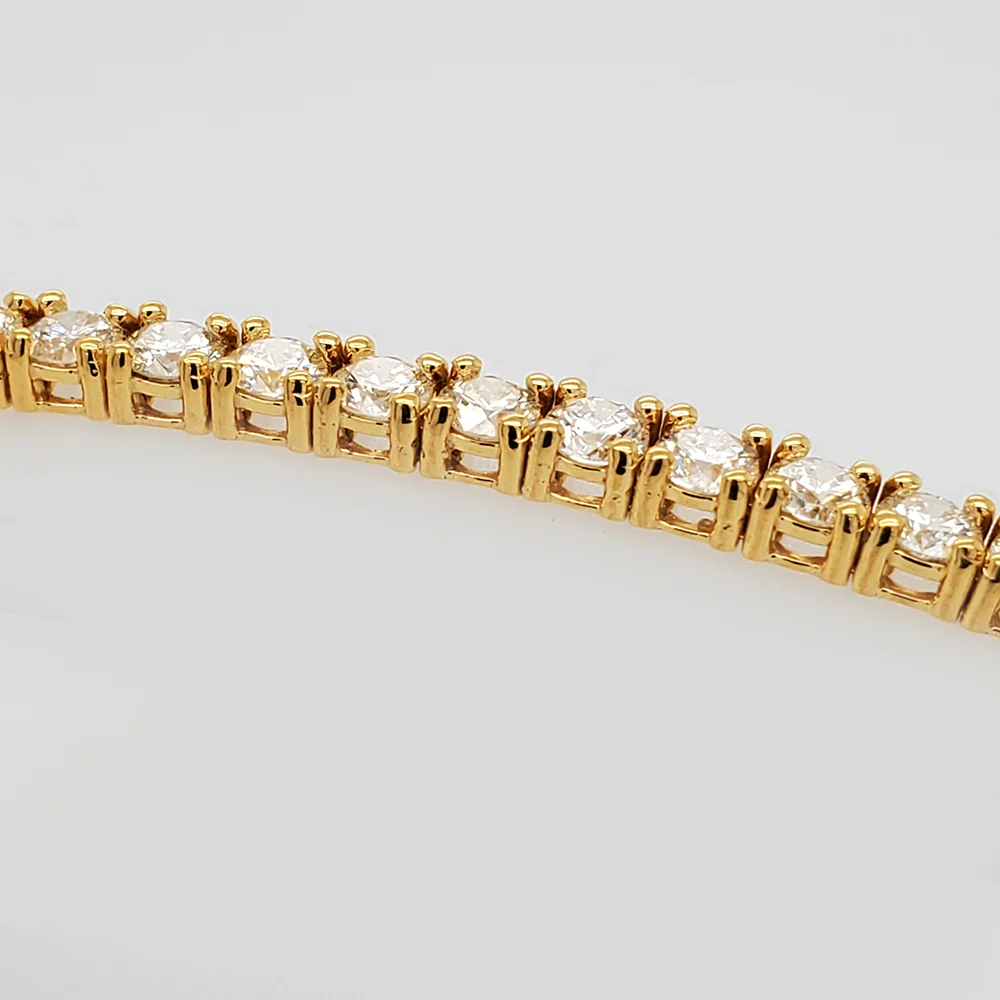6.67ct Diamond 14k Yellow Gold 8.5" Natural Diamond Tennis Bracelet - Image 2