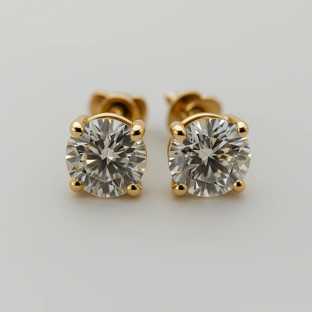 14k Yellow Gold Earrings 1.95ct Lab-Grown Diamonds VS Clarity Certified
