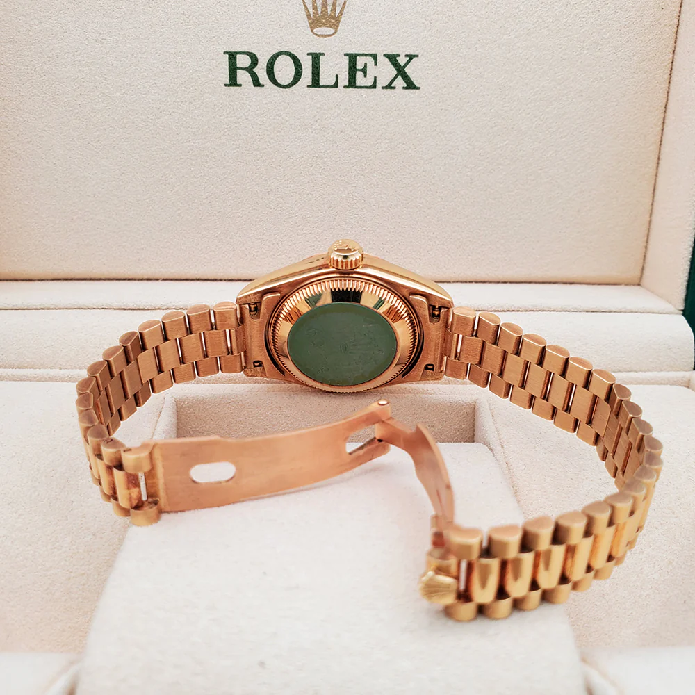 1994 Rolex Datejust President Ladies 26mm Factory Champagne Diamond Dial Yellow Gold Watch 69178 Box Papers - Image 6