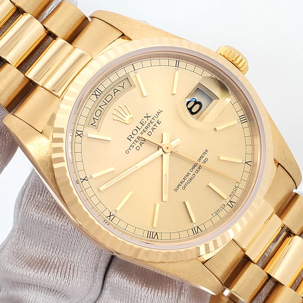 1995 Rolex President Day-Date 36mm 18238 Champagne Dial Double-Quick Gold Watch Box/Apr - Image 2