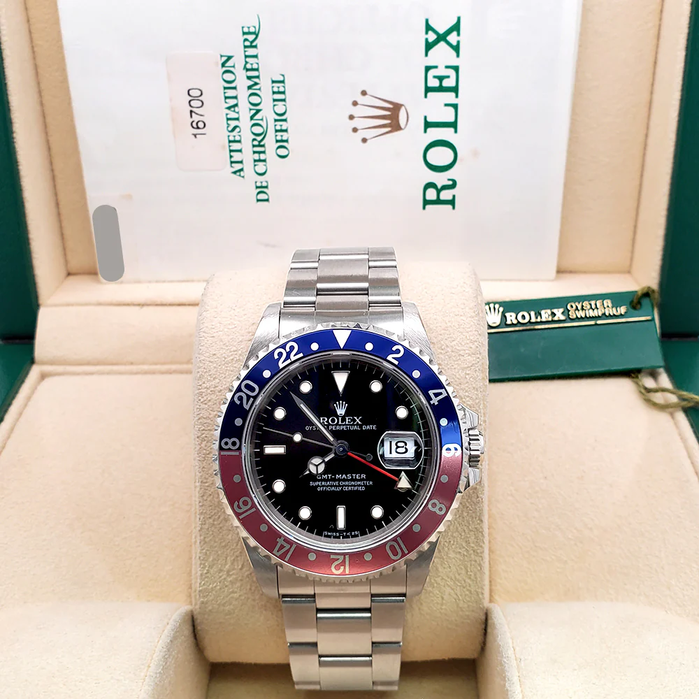 1998 Rolex GMT-Master Pepsi Bezel Steel Oyster 40mm Watch 16700 Box/Papers/Tag - Image 3