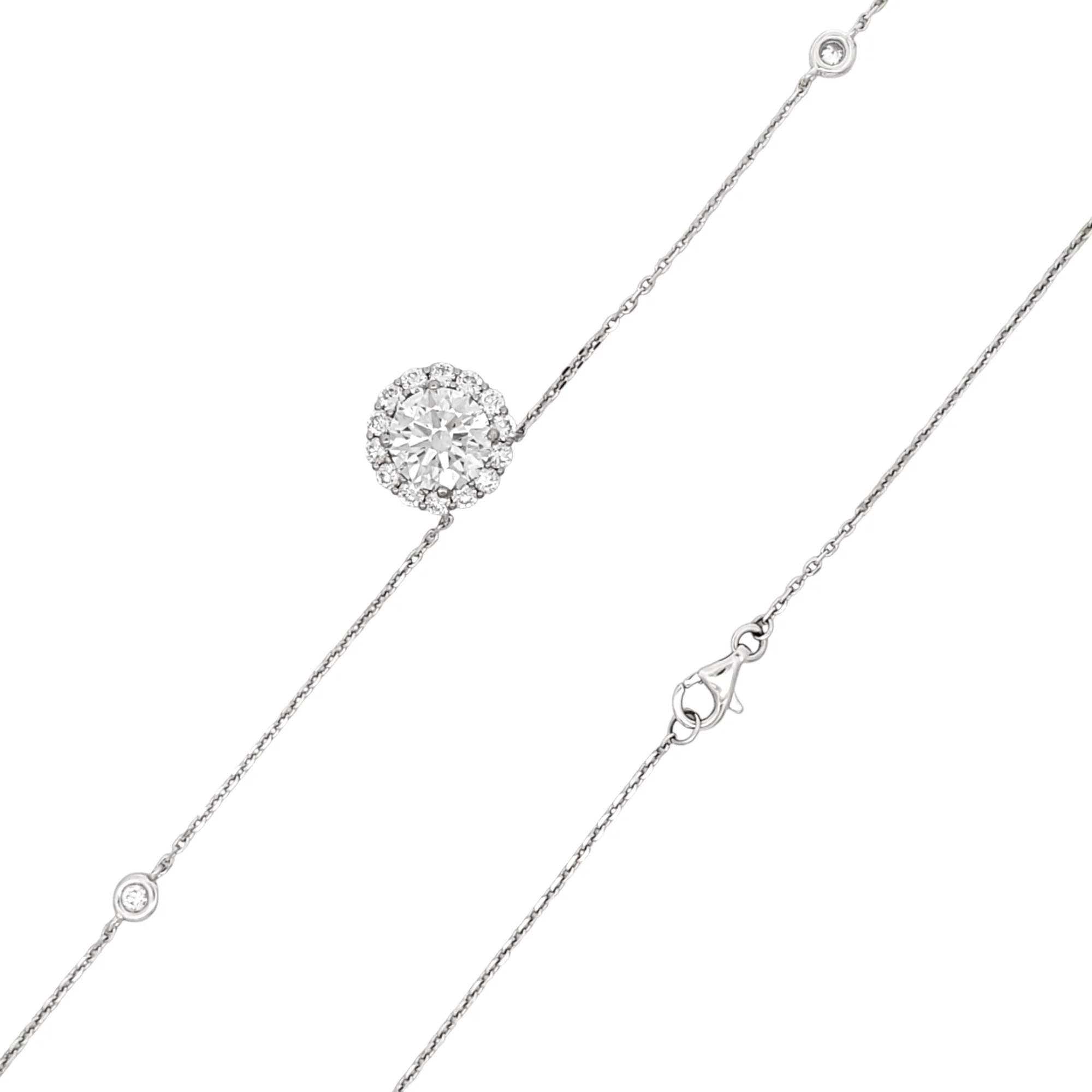 2.3 Ct Lab-Grown Diamond 18K White Gold Pendant & White Gold Diamond Necklace - Image 4