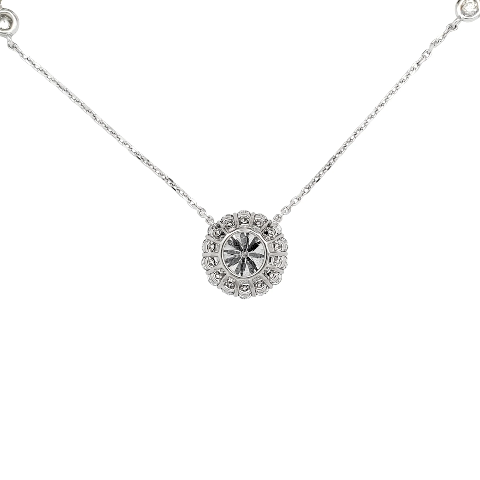 2.3 Ct Lab-Grown Diamond 18K White Gold Pendant & White Gold Diamond Necklace - Image 5