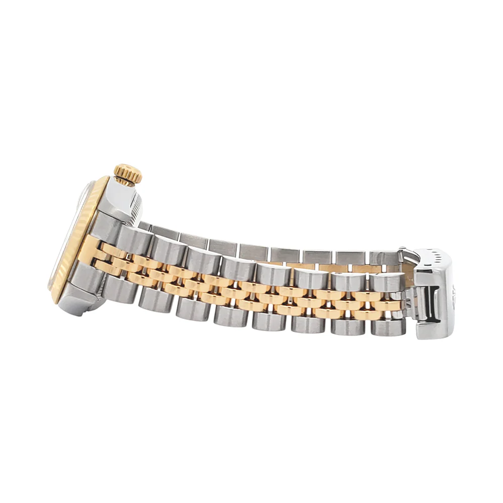 2000 Rolex Datejust 26mm 79173 Silver Index Dial Yellow Gold Fluted Bezel Jubilee Watch - Image 4