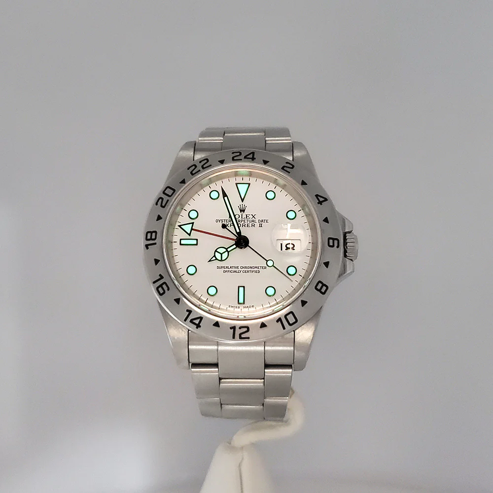 2001 Rolex Explorer II Polar White Steel Oyster 40mm Watch 16570 Box Papers - Image 8