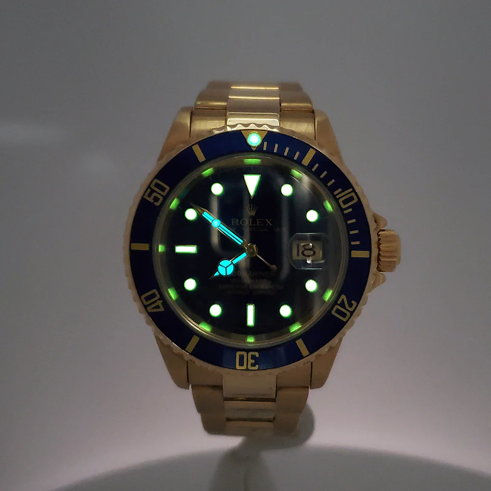 2005 Rolex Submariner Date 18K Yellow Gold Factory Blue Dial/Bezel 40mm Oyster Watch 16618 T - Image 8
