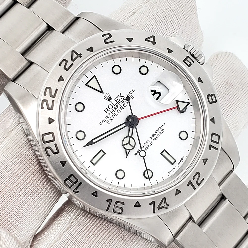2007 Rolex Explorer II Polar White Steel Oyster 40mm Watch 16570 Box/Papers/Serial Tag - Image 2