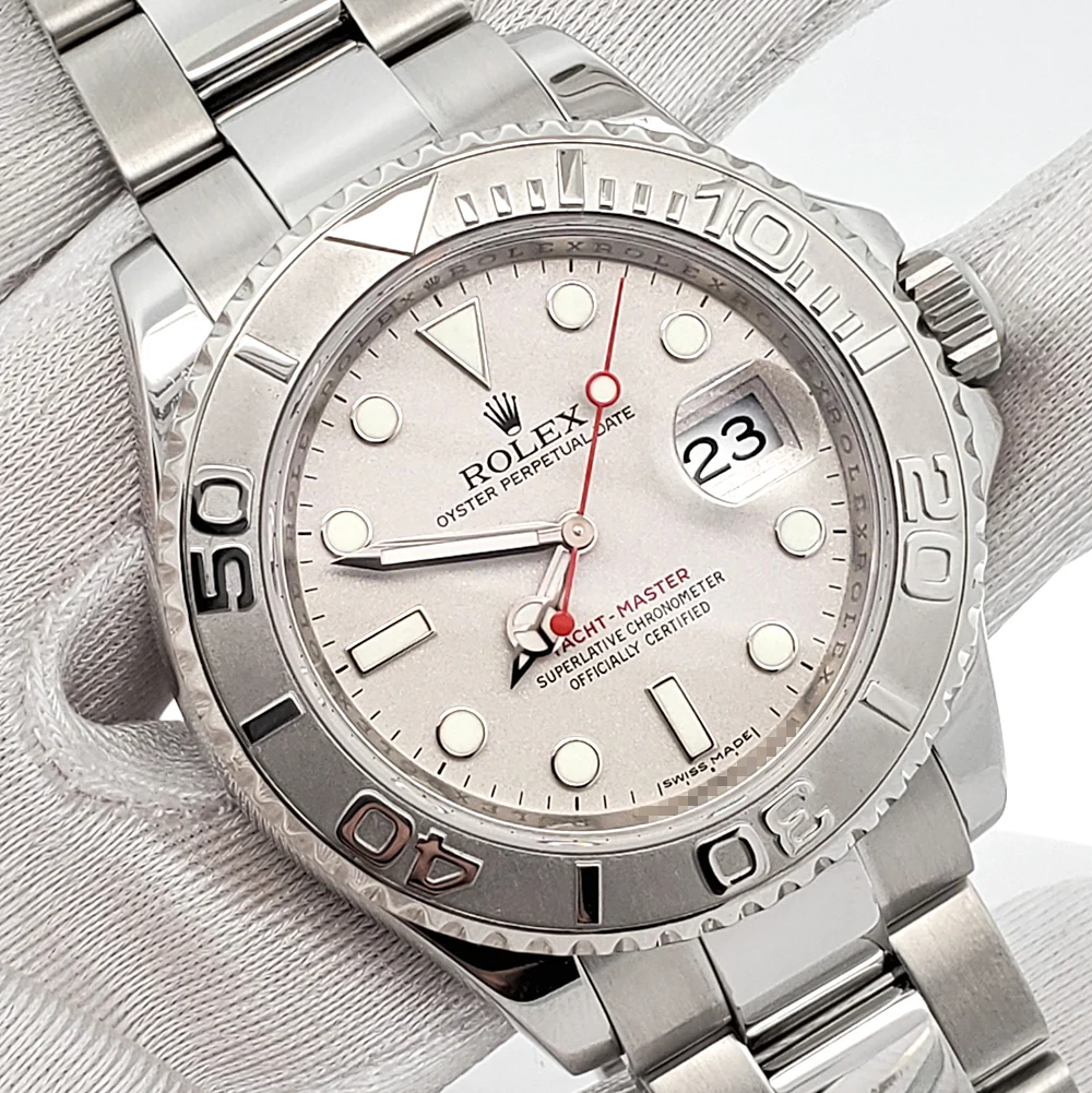 2007 Rolex Yacht-Master 40mm Platinum Bezel Steel Watch 16622 Box Papers/Service 2024 - Image 3