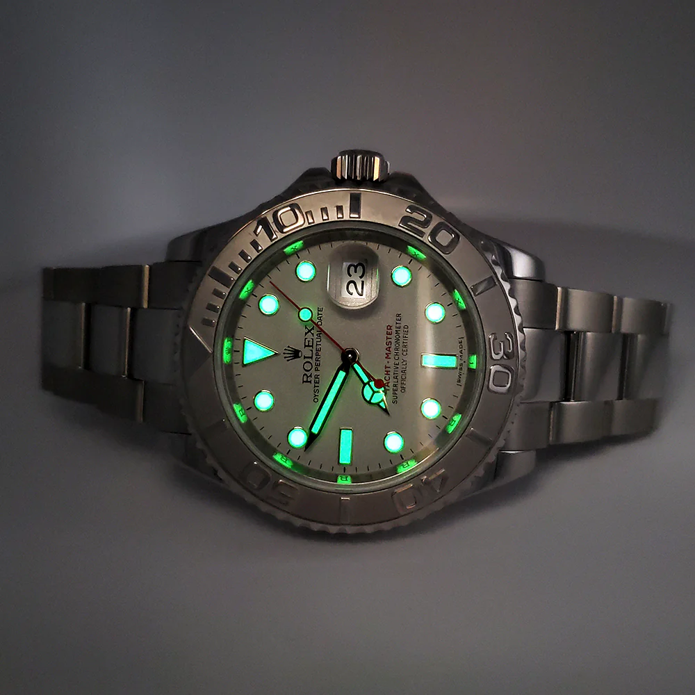 2007 Rolex Yacht-Master 40mm Platinum Bezel Steel Watch 16622 Box Papers/Service 2024 - Image 4