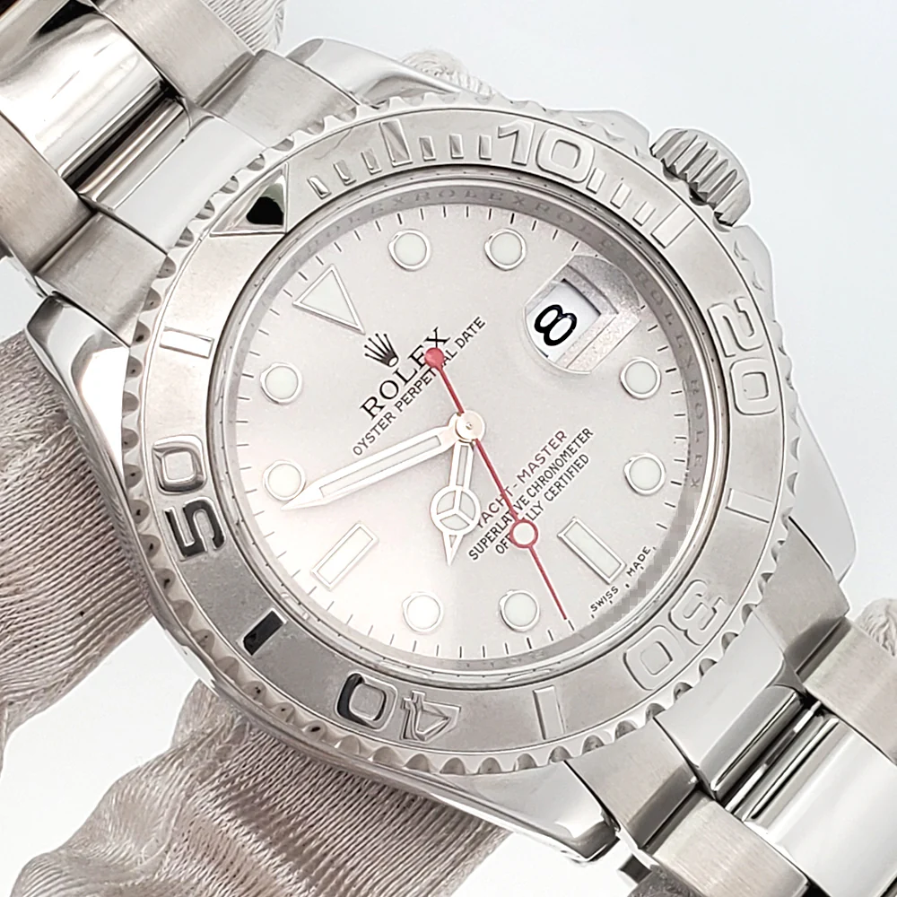 2008 Rolex Yacht-Master 40mm Platinum Bezel Steel Watch 16622 Box Papers/Service Papers - Image 2