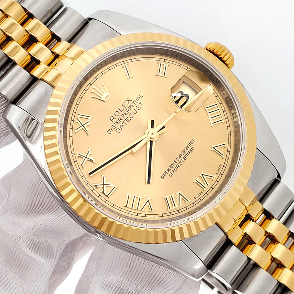 2009 Rolex Datejust 2-Tone Champagne Roman Dial Jubilee 36mm 116233 Watch Box Papers - Image 2