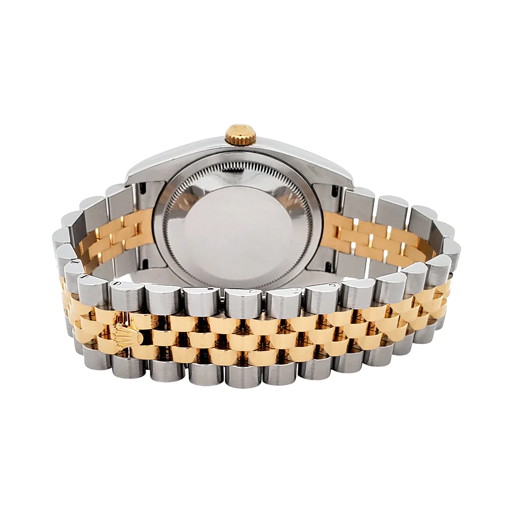 2009 Rolex Datejust White Roman Dial 2-Tone Yellow Gold/Steel Jubilee 36mm 116233 Watch Box Papers - Image 5