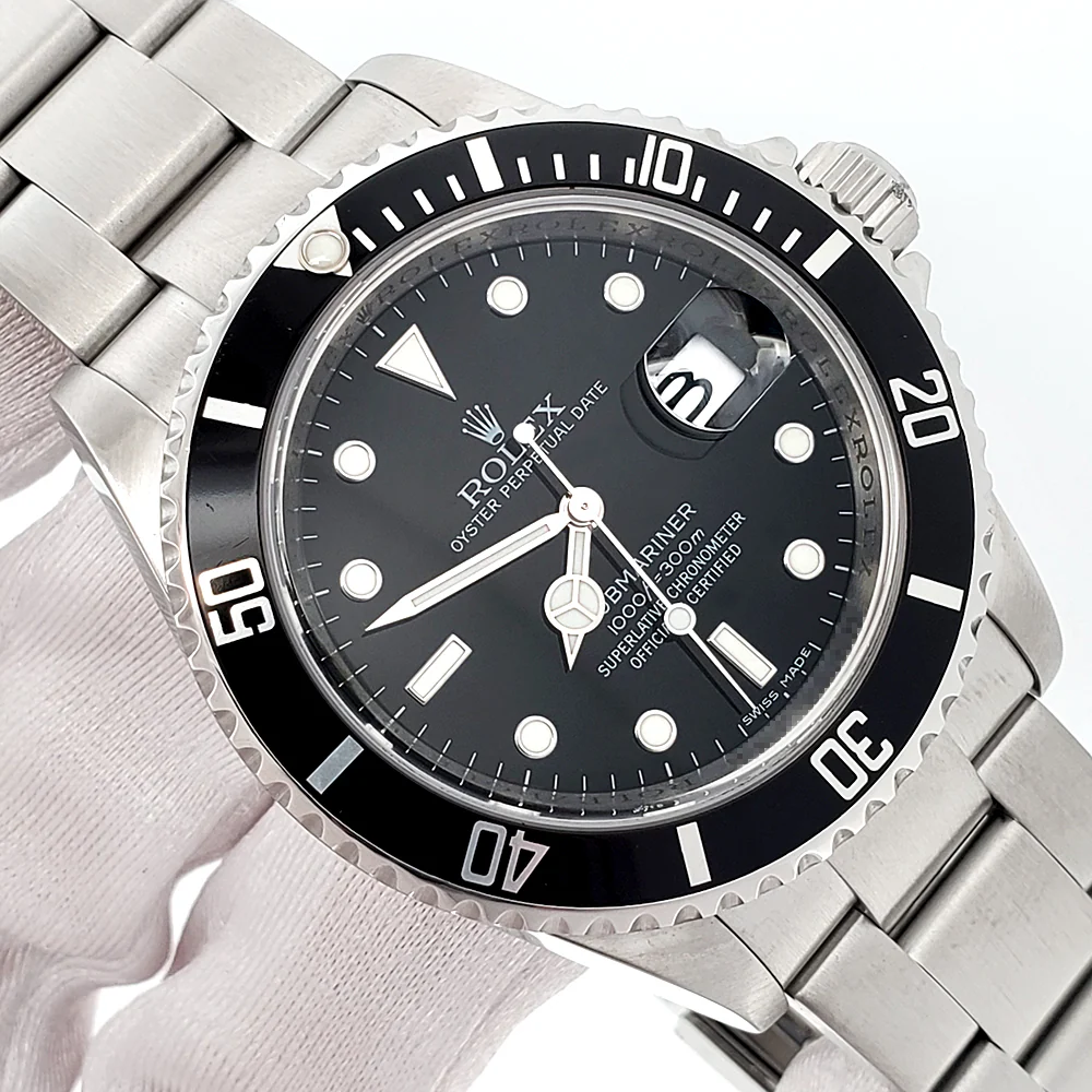 2009 Rolex Submariner Date Engraved Rehaut 40mm Steel Oyster Watch 16610 Box Papers - Image 2