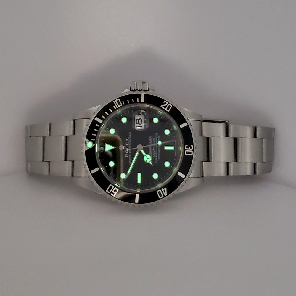 2009 Rolex Submariner Date Engraved Rehaut 40mm Steel Oyster Watch 16610 Box Papers - Image 7