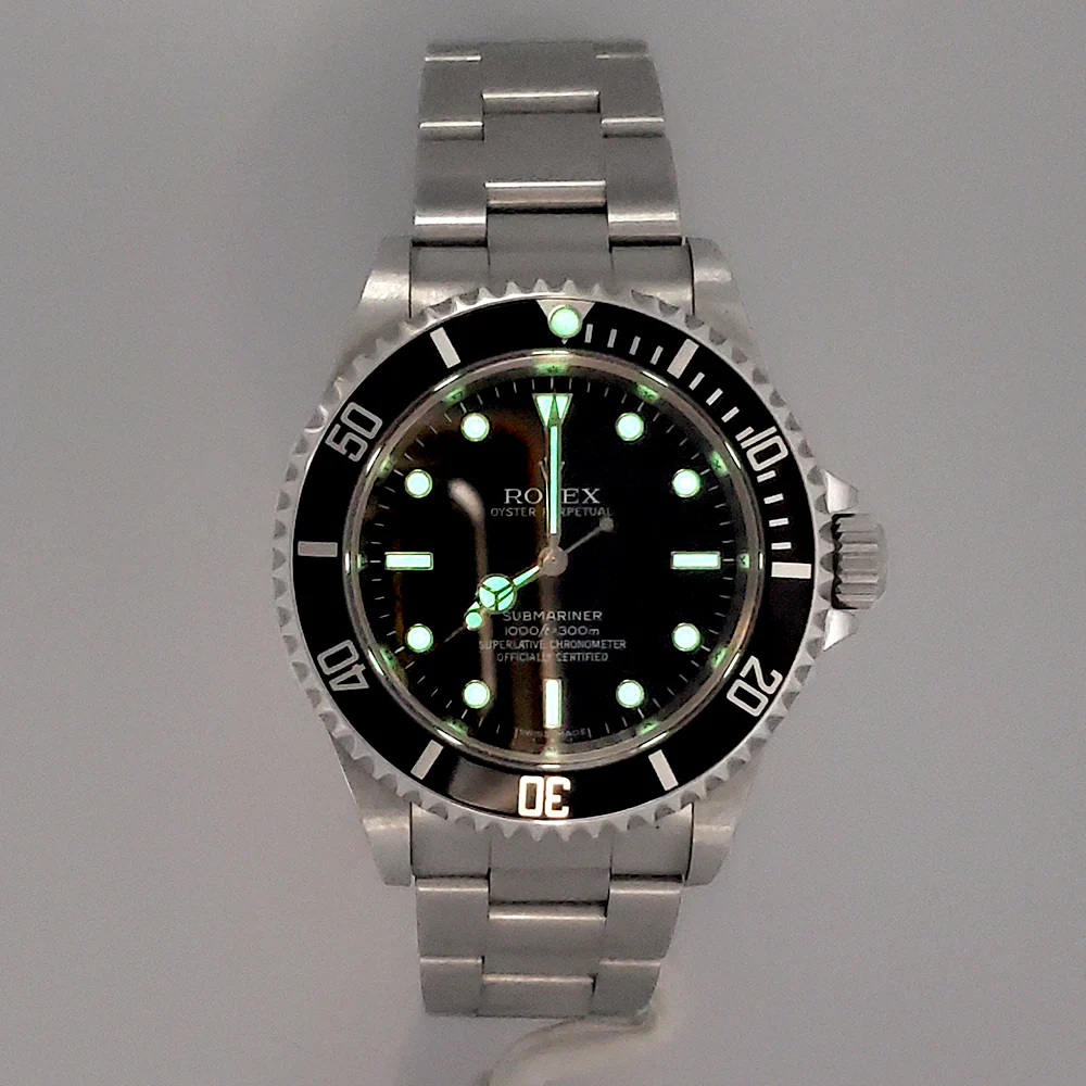 2009 Rolex Submariner Engraved Rehaut No-Date Black Dial Steel 40mm Watch 14060M Box Papers - Image 9